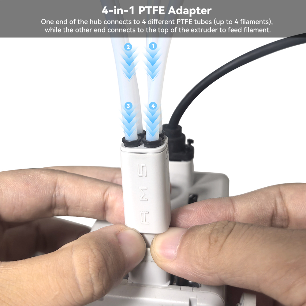 3D Printing Bambu Lab A1 - Adaptateur PTFE 4-en-1 amélioré pour Bambu