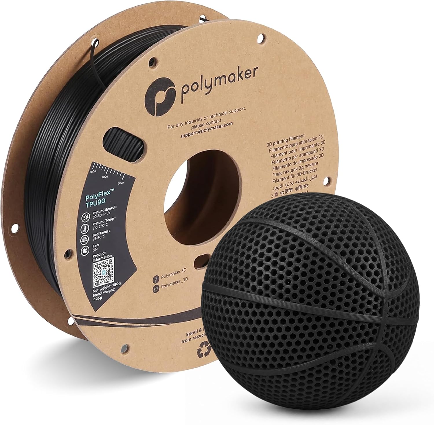 Tpu Flexible Filament - Filament TPU Polymaker 1,75 mm Noir,