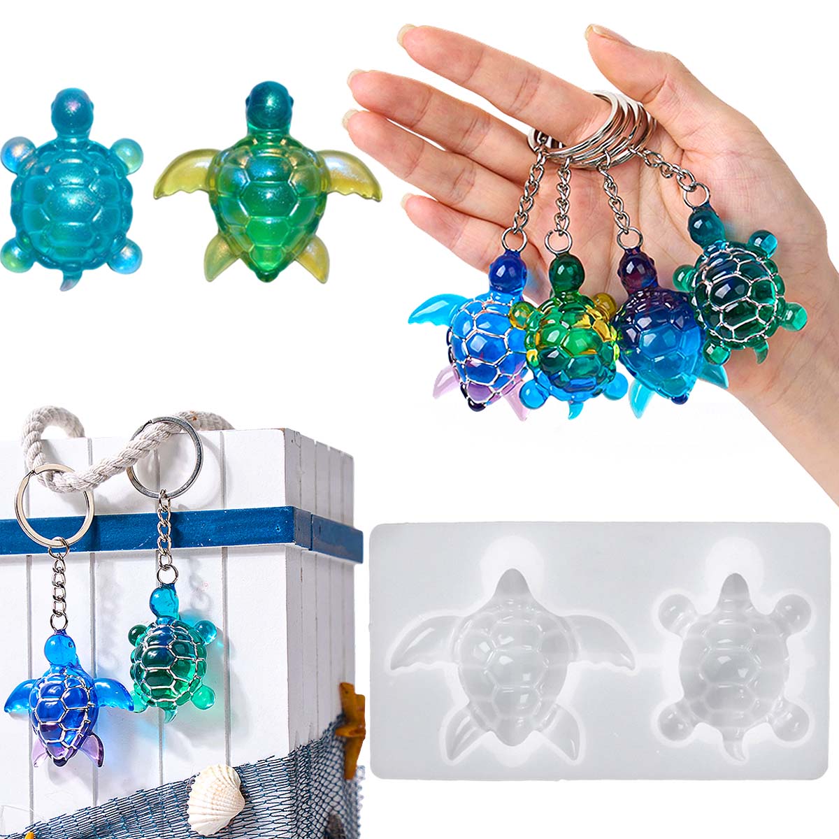 3D Printing Epoxy Resin - Porte-clés tortue de mer 3D, moule