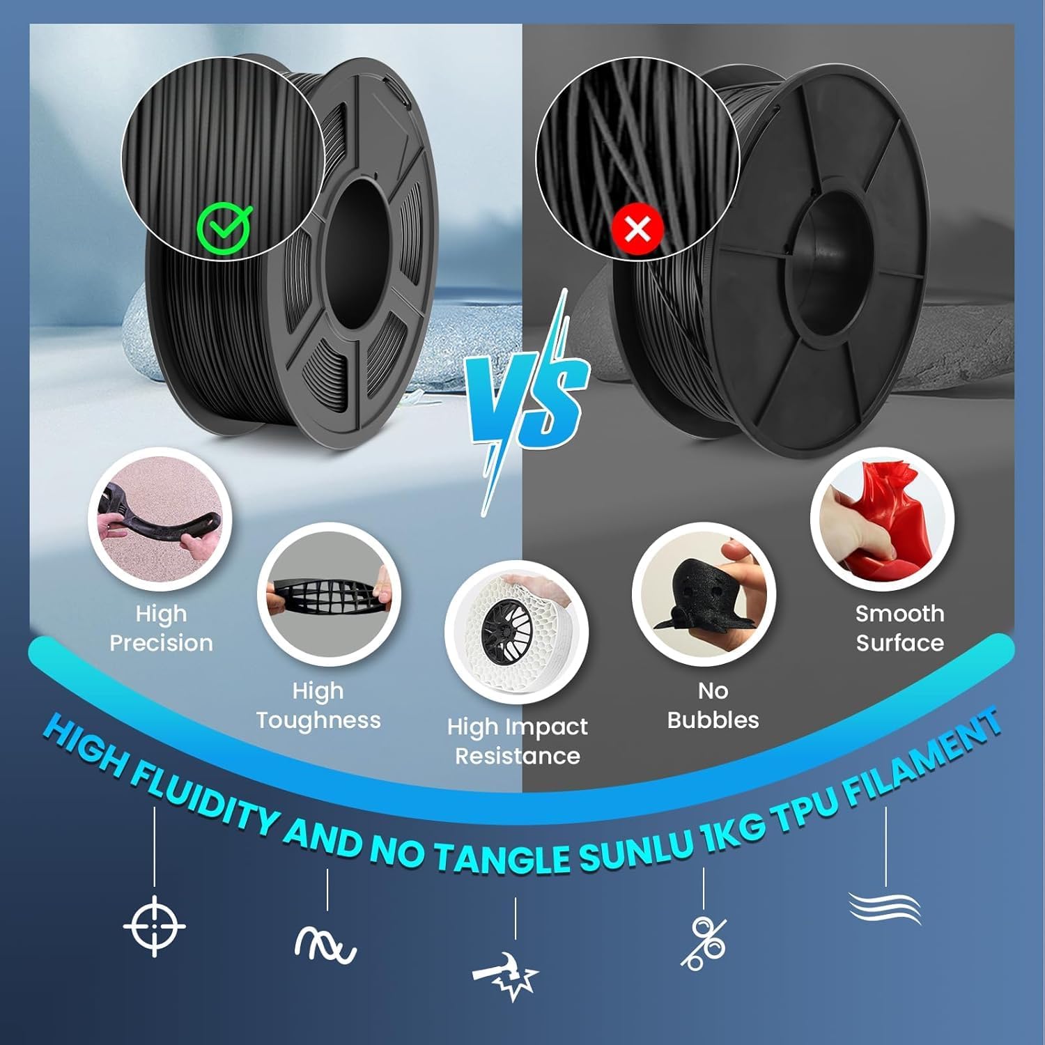 Filament flexible TPU 250g 1,7 - Tpu Flexible Filament avis et prix