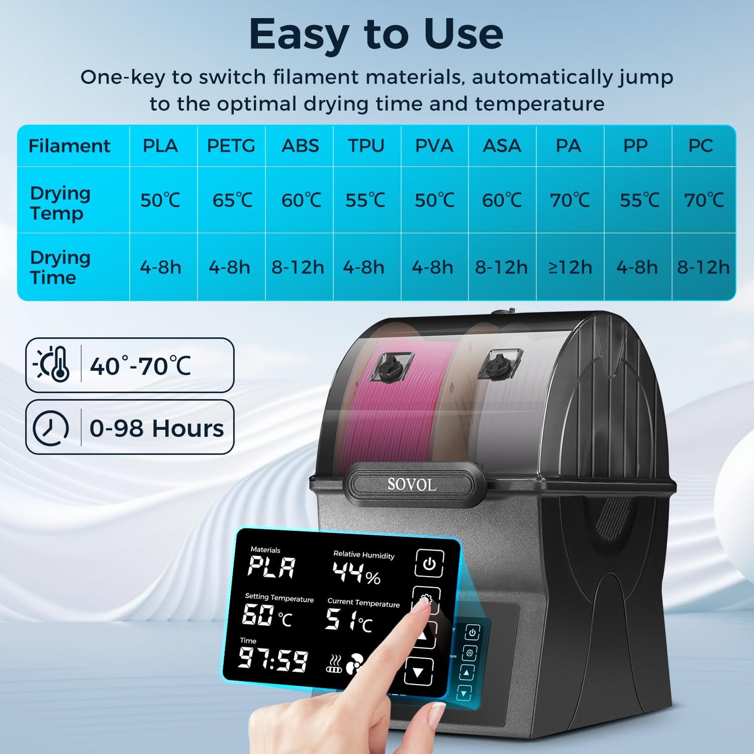Sovol – sèche-filament SH02, b - 3D Printing Pdf avis et prix